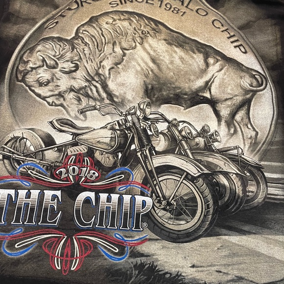 Sturgis Buffalo Chip Motorcycle Big Print T-shirt - Picture 4 of 4